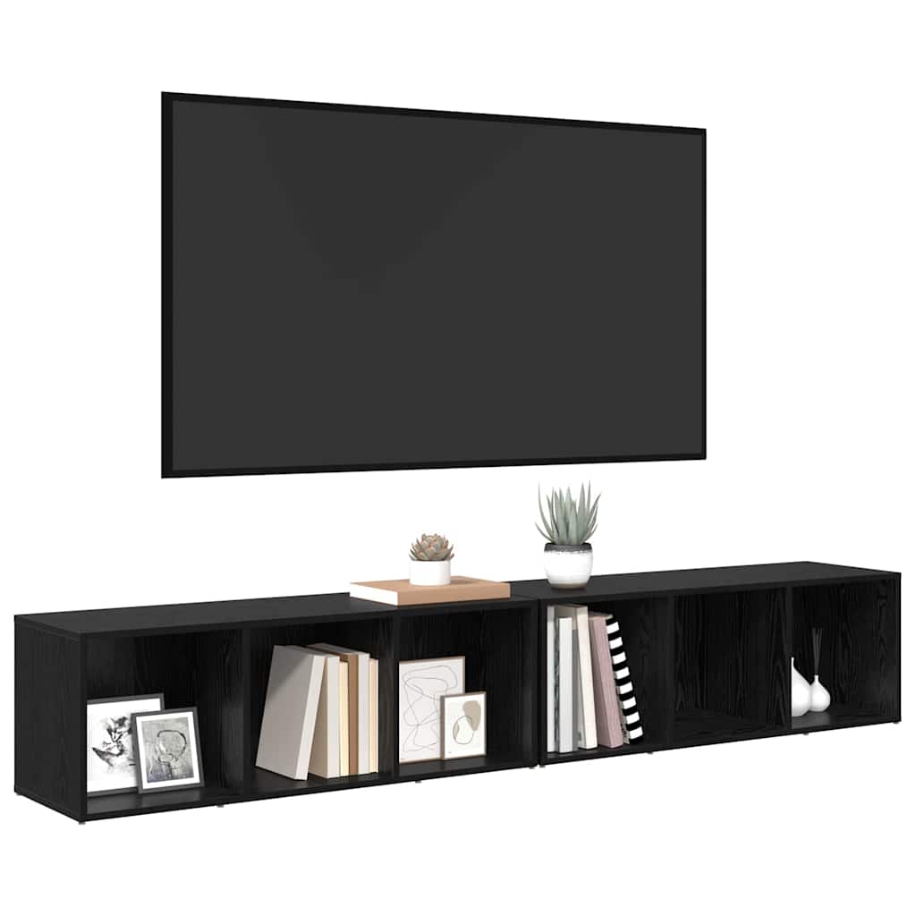 TV-Schrank-Set 2 pcs Schwarze Eiche Holzwerkstoff