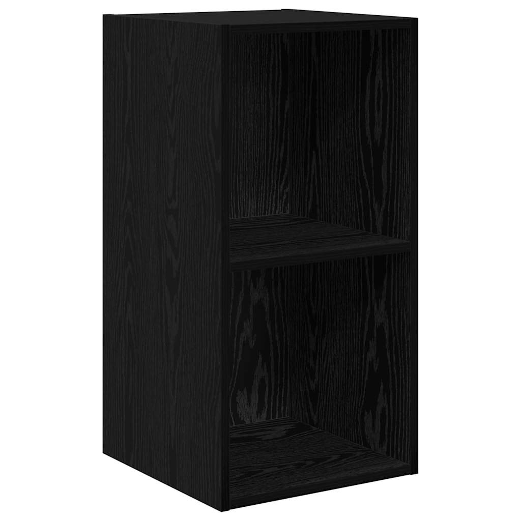 Wand TV Schrank 2 pcs Schwarz Eiche 37 x 37 x 72 cm