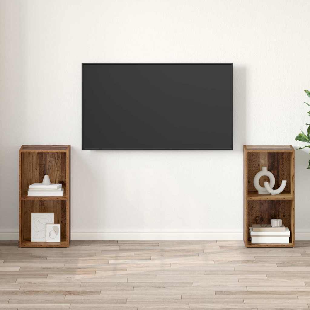 TV-Schrank-Set 2 pcs Altholz 72 x 35 x 36.5 cm Holzwerkstoff