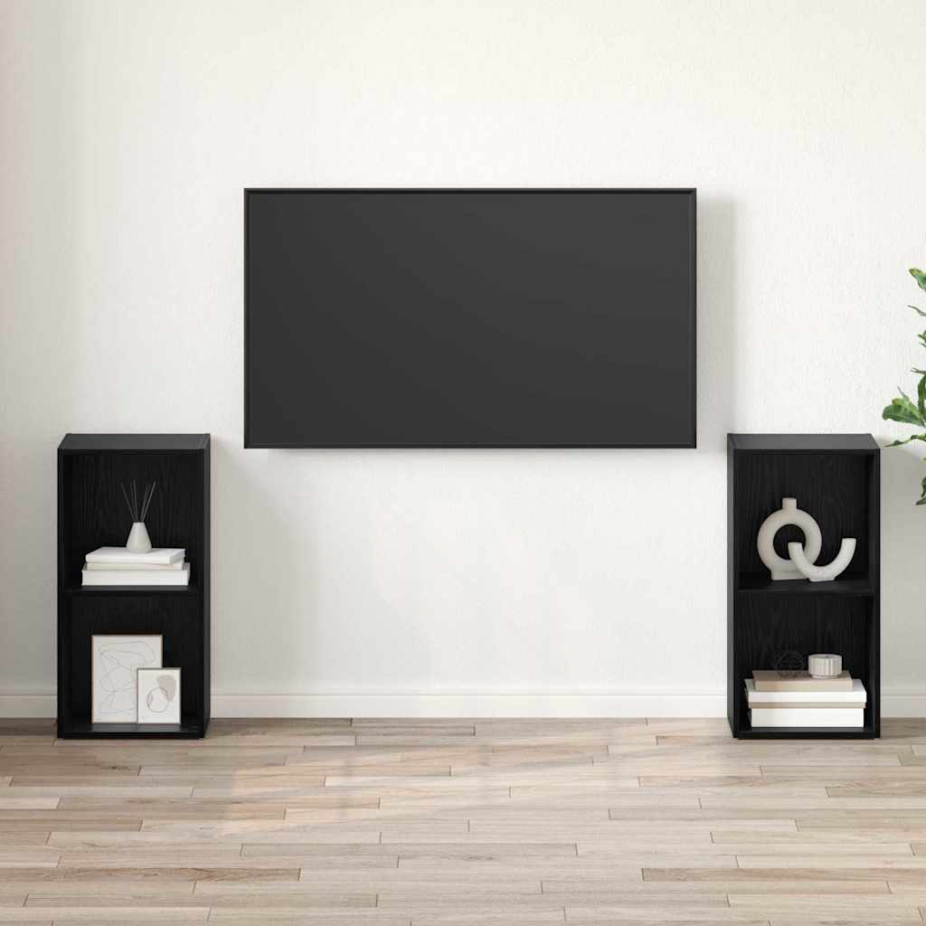 TV-Schrank-Set 2 pcs Schwarze Eiche 72 x 35 x 36.5 cm