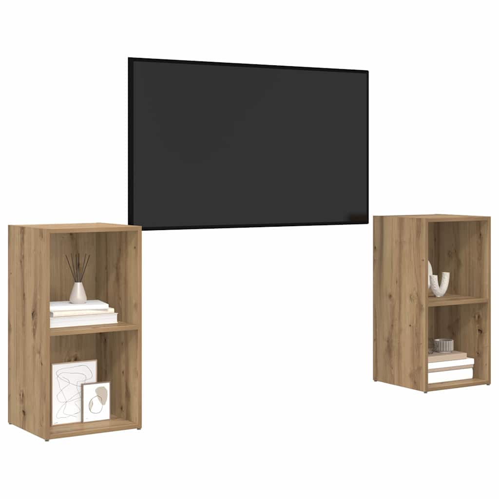 TV-Schrank-Set 2 pcs Eiche handwerklich 72 x 35 x 36.5 cm