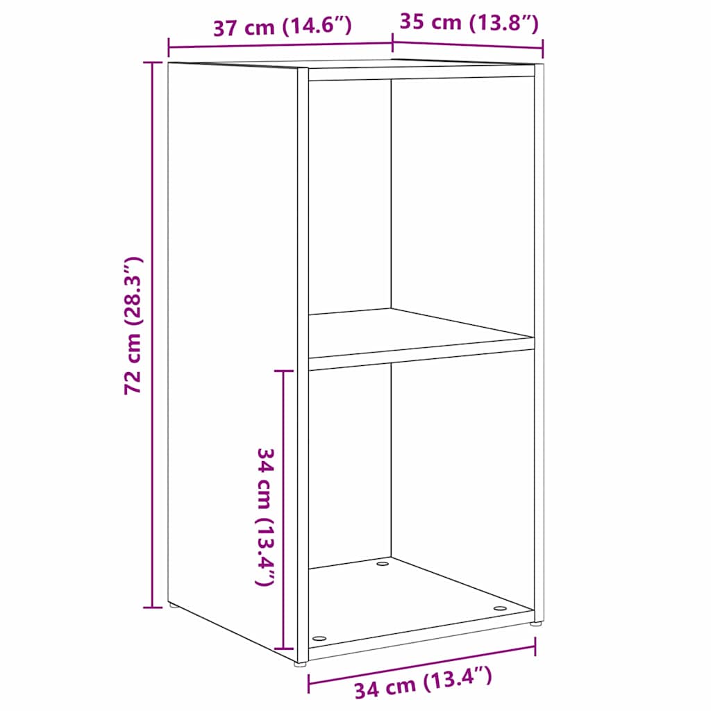 TV-Schrank-Set 2 pcs Eiche handwerklich 72 x 35 x 36.5 cm