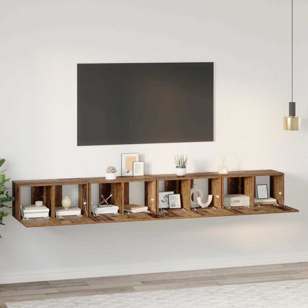 TV-Schrank-Set 4 pcs Altholz 60 x 30 x 30 cm Holzwerkstoff