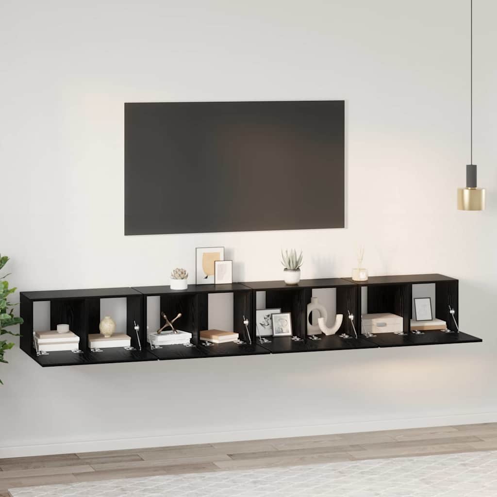 TV-Schrank-Set 4 pcs Schwarze Eiche 60 x 30 x 30 cm