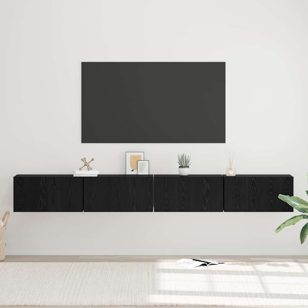 TV-Schrank-Set 4 pcs Schwarze Eiche 60 x 30 x 30 cm