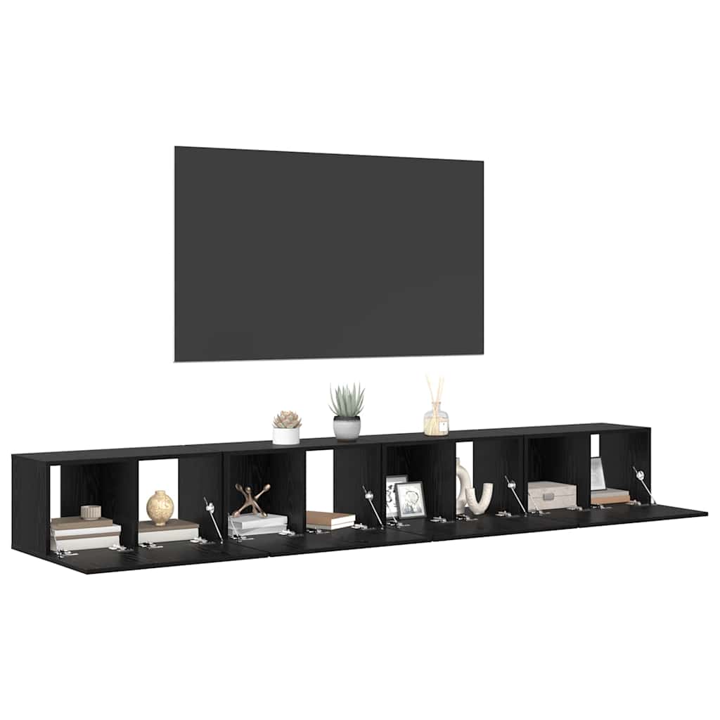 TV-Schrank-Set 4 pcs Schwarze Eiche 60 x 30 x 30 cm