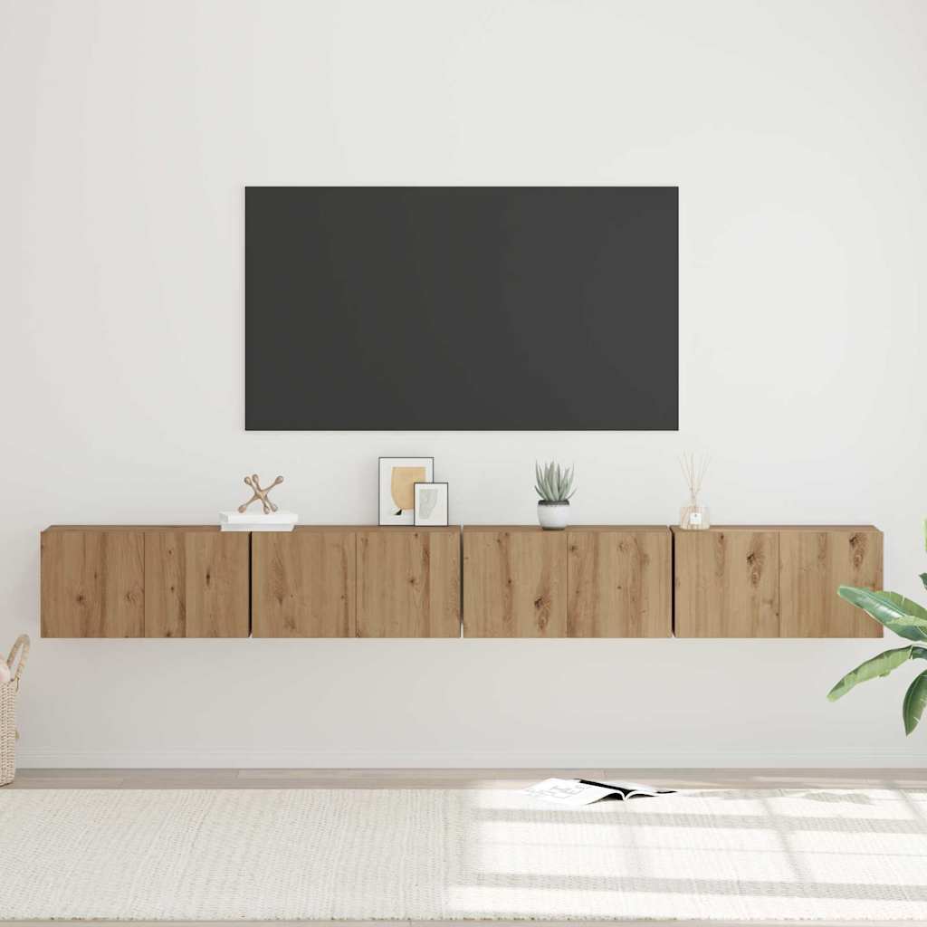 TV-Schrank-Set 4 pcs Eiche handwerklich 60 x 30 x 30 cm