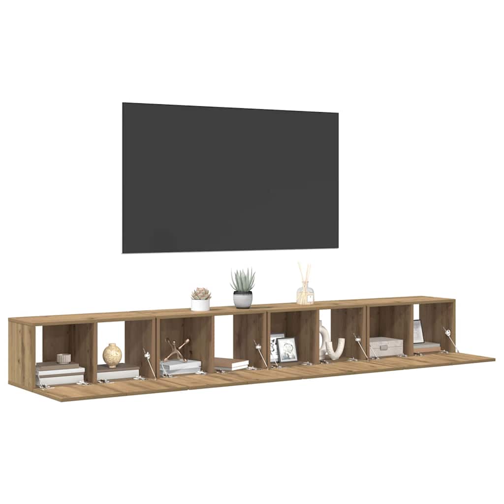 TV-Schrank-Set 4 pcs Eiche handwerklich 60 x 30 x 30 cm