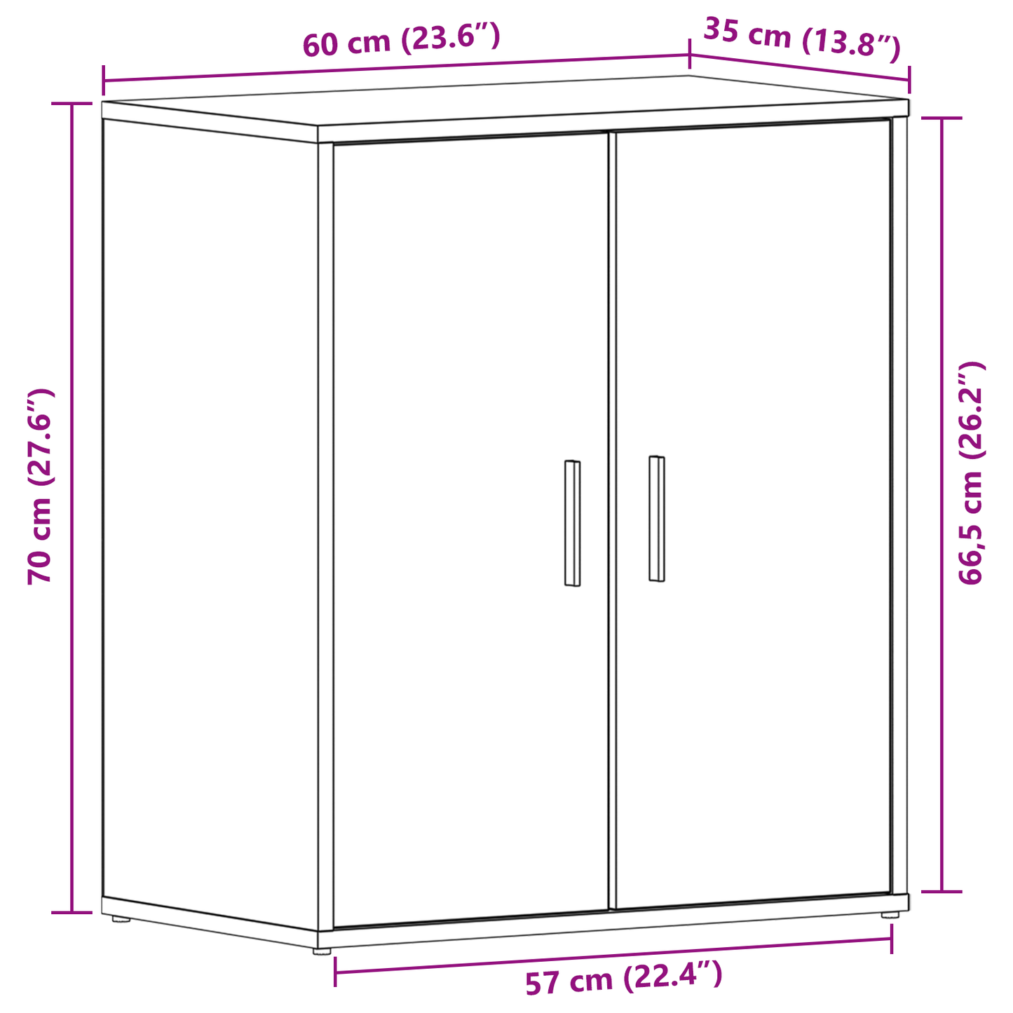 Schuhschrank Schwarze Eiche 60 x 35 x 70 cm Holzwerkstoff