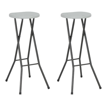 Klappbare Barhocker 2 Stk. HDPE und Stahl Weiß