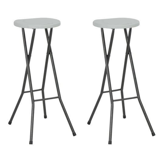 Klappbare Barhocker 2 Stk. HDPE und Stahl Weiß