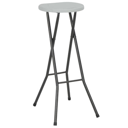 Klappbare Barhocker 2 Stk. HDPE und Stahl Weiß
