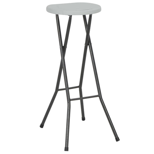 Klappbare Barhocker 2 Stk. HDPE und Stahl Weiß