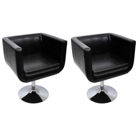 Barsessel 2 Stk. Kunstleder Schwarz