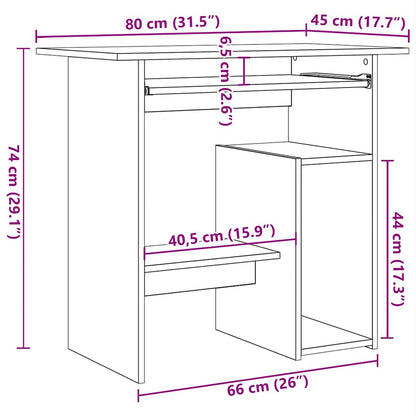 Schreibtisch Schwarz 80x45x74 cm Holzwerkstoff