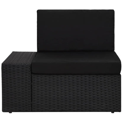 9-tlg. Garten-Lounge-Set Poly Rattan Schwarz