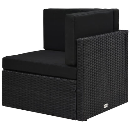 10-tlg. Garten-Lounge-Set Poly Rattan Schwarz