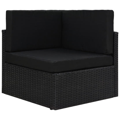 10-tlg. Garten-Lounge-Set Poly Rattan Schwarz