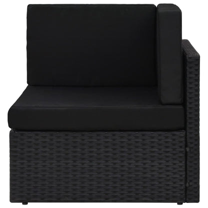 10-tlg. Garten-Lounge-Set Poly Rattan Schwarz