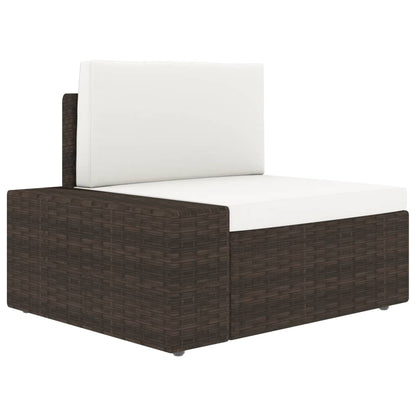 9-tlg. Garten-Lounge-Set Poly Rattan Braun