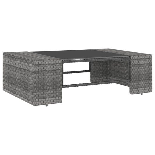 10-tlg. Garten-Lounge-Set Poly Rattan Grau
