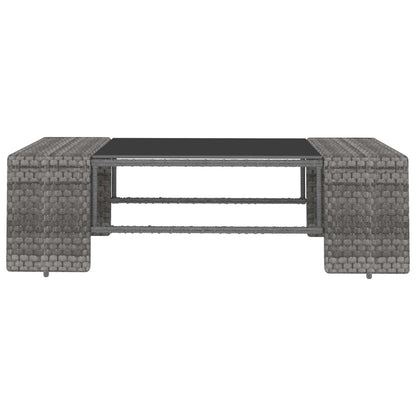 10-tlg. Garten-Lounge-Set Poly Rattan Grau