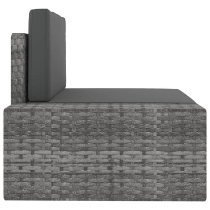 10-tlg. Garten-Lounge-Set Poly Rattan Grau