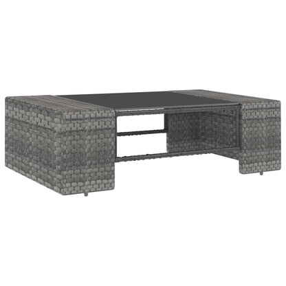 9-tlg. Garten-Lounge-Set Poly Rattan Grau