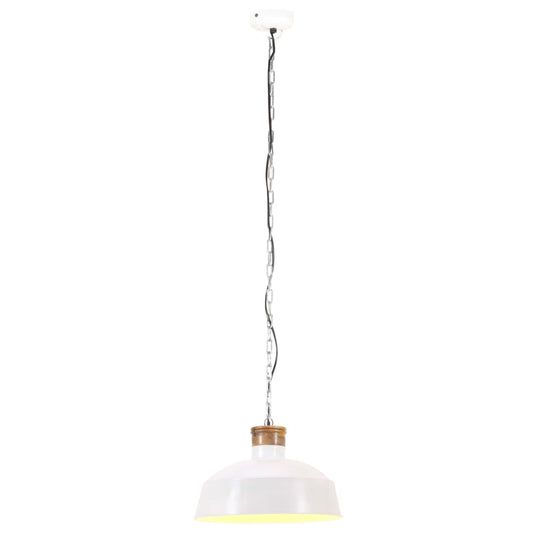 Hängelampe Industriestil 32 cm Weiß E27