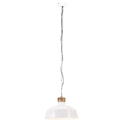 Hängelampe Industriestil 32 cm Weiß E27