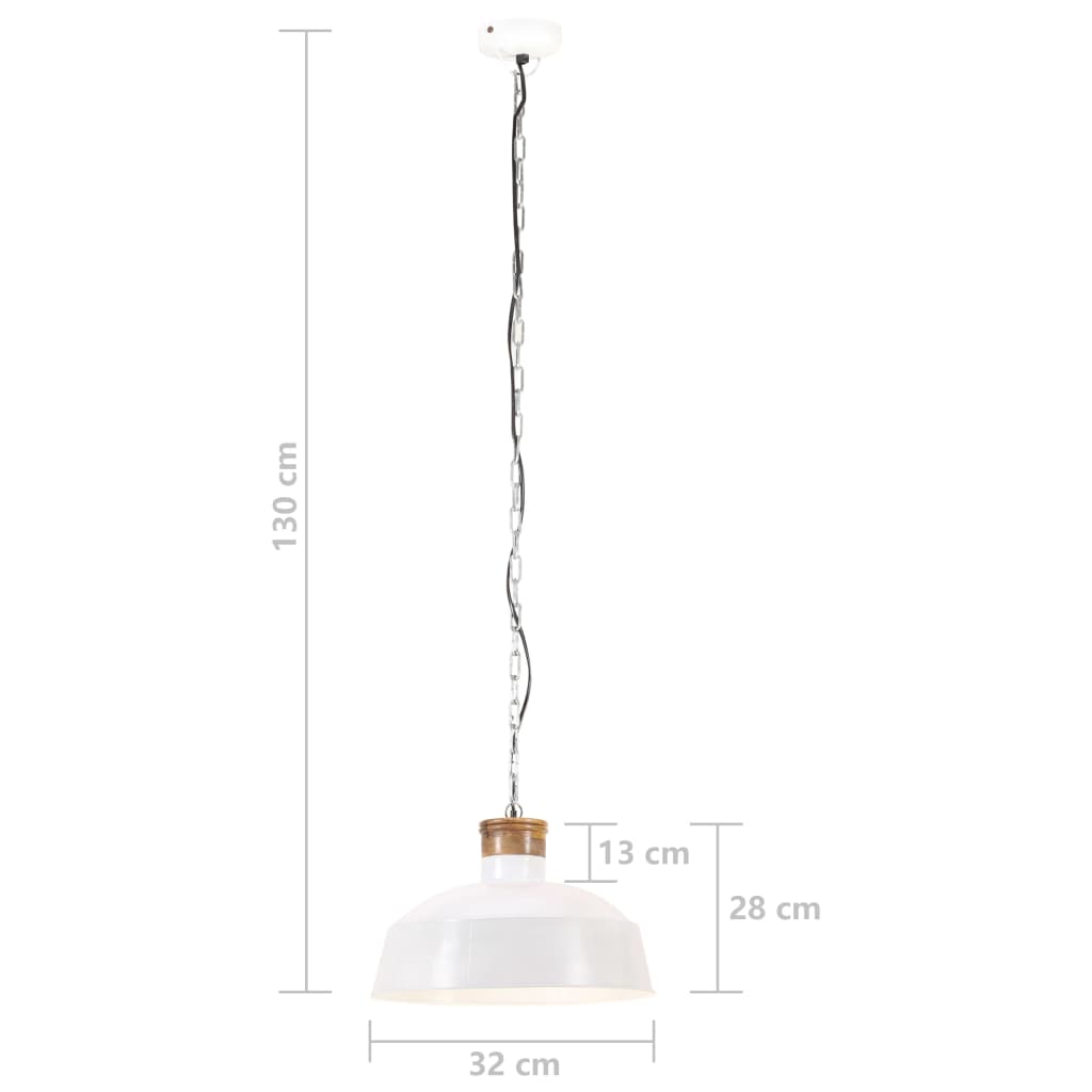 Hängelampe Industriestil 32 cm Weiß E27