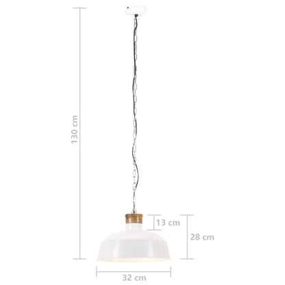 Hängelampe Industriestil 32 cm Weiß E27