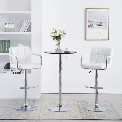 Barhocker 2 Stk. Weiß Kunstleder