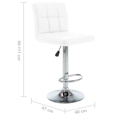Barhocker 2 Stk. Weiß Kunstleder