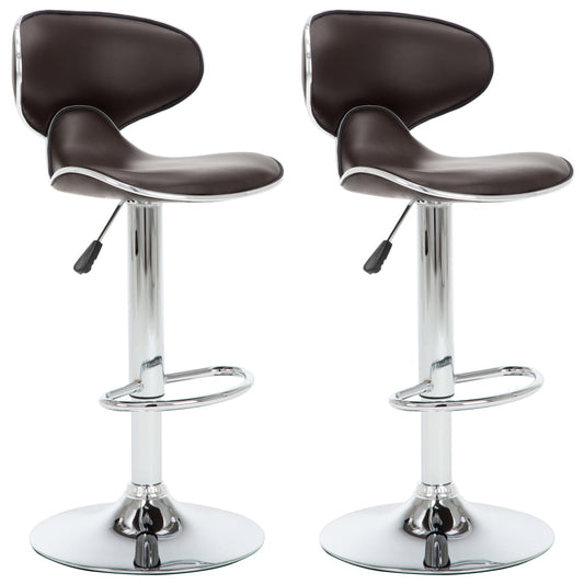 Barhocker 2 Stk. Braun Kunstleder