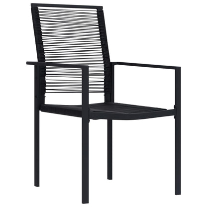 Gartenstühle 2 Stk. PVC Rattan Schwarz