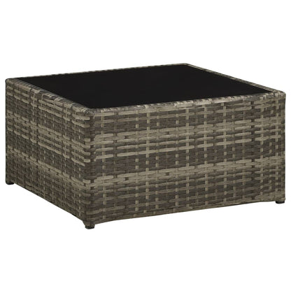4-tlg. Garten-Lounge-Set mit Kissen Poly Rattan Grau