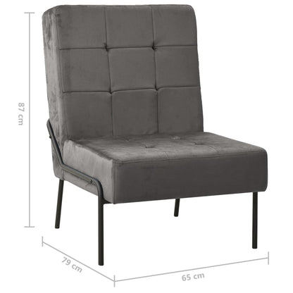 Relaxstuhl 65x79x87 cm Dunkelgrau Samt