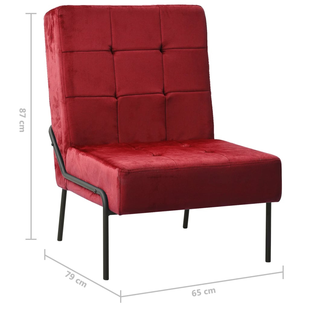 Relaxstuhl 65x79x87 cm Weinrot Samt
