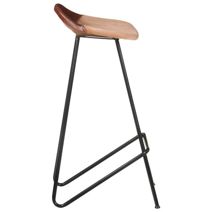 Barhocker 4 Stk. Braun Echtleder