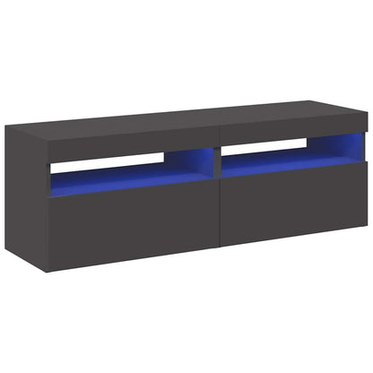 TV-Schränke LED-Leuchten 2 Stk. Grau 60x35x40cm