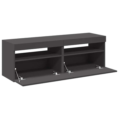 TV-Schränke LED-Leuchten 2 Stk. Grau 60x35x40cm