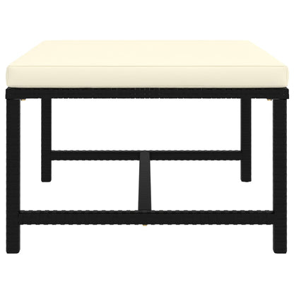 9-tlg. Garten-Lounge-Set mit Kissen Poly Rattan Schwarz