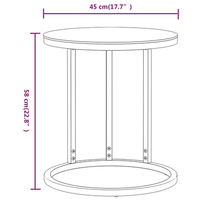 Beistelltisch Golden und Transparent 45 cm Hartglas