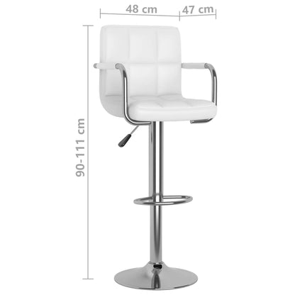 Barhocker 2 Stk. Weiß Kunstleder