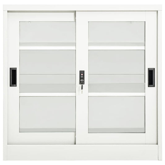 Schrank mit Schiebetür Weiß 90x40x90 cm Stahl