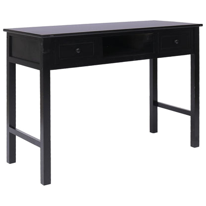 Schreibtisch Schwarz 108x45x76 cm Massivholz Paulownia