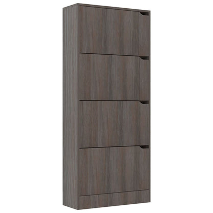 Schuhschrank mit 4 Türen Grau Sonoma-Eiche 59x24x136 cm
