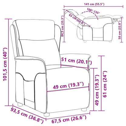 Relaxsessel Schwarz 67.5 x 93.5 x 101.5 cm Stoff
