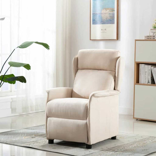 Relaxsessel Creme 67.5 x 93.5 x 101.5 cm Stoff